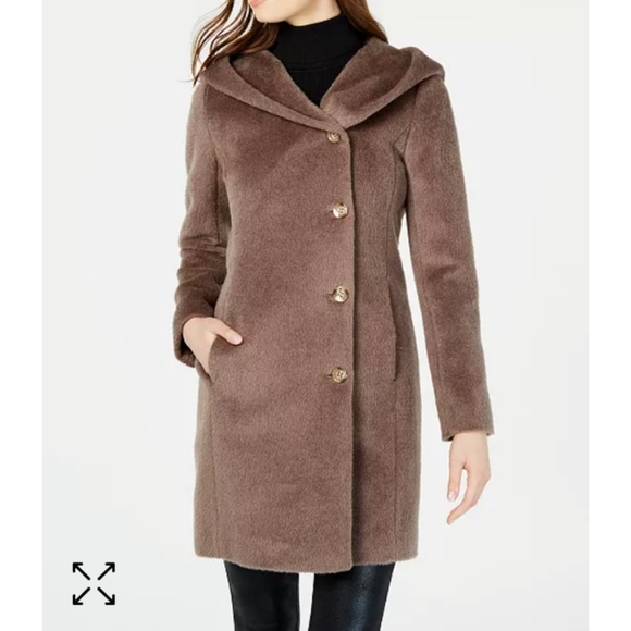 Cole Haan Wool/Alpaca Blend hooded coat. - Picture 2 of 15